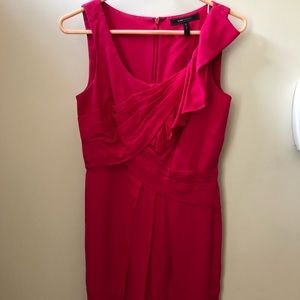 BCBG fuchsia ruffle shift dress